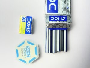 doms x1 pencil pack of 10 with crystal sharpener and neon eraser