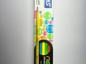 doms neon eraser tipped pencil pack of 10 with crystal sharpener