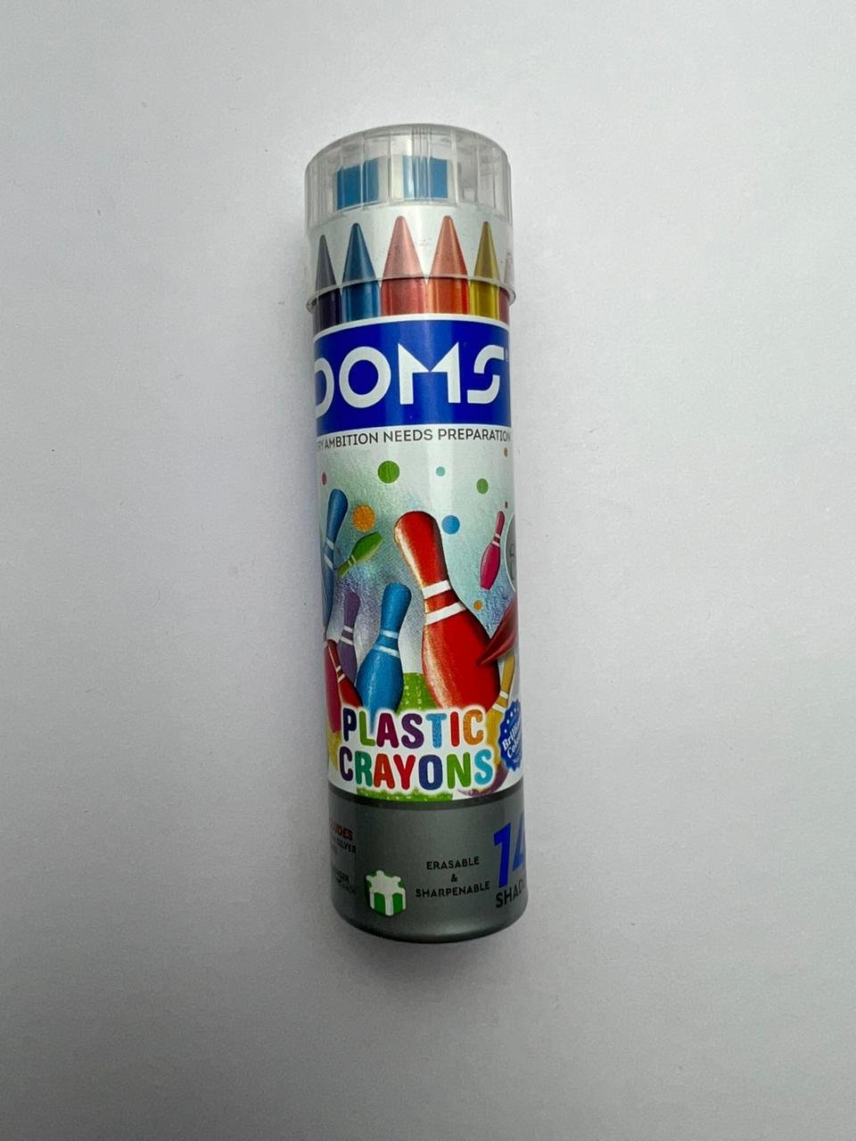 doms plastic crayons with eraser
