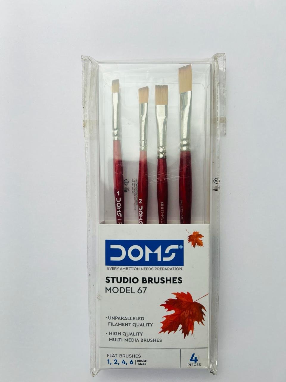 DOMS Studio Brush Set of 4 Flat doms studio brush set of 4 flat